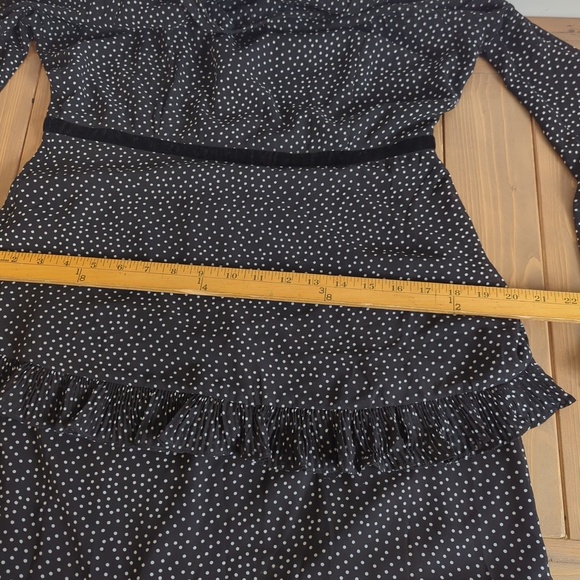 Lulus Black White Polka Dot Long Sleeve Mini Dress - Picture 7 of 9